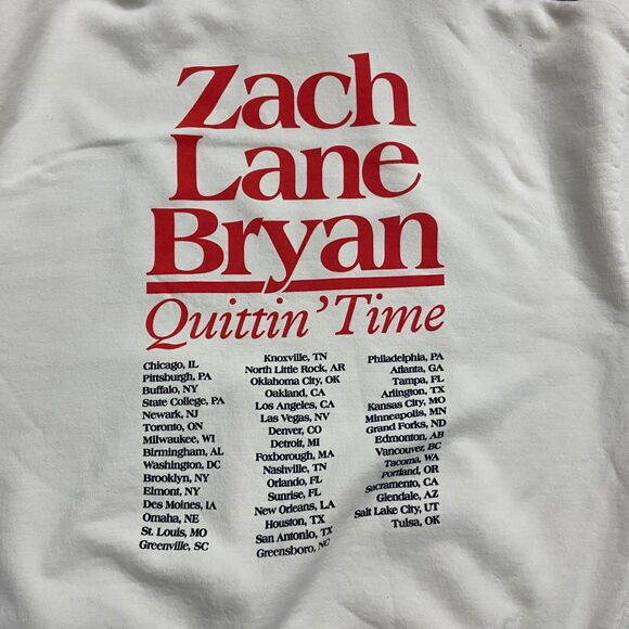 Zach Bryan Quittin' Time Concert Tour Pullover Tan Beige Hoodie Men's Size XXL - Picture 5 of 8
